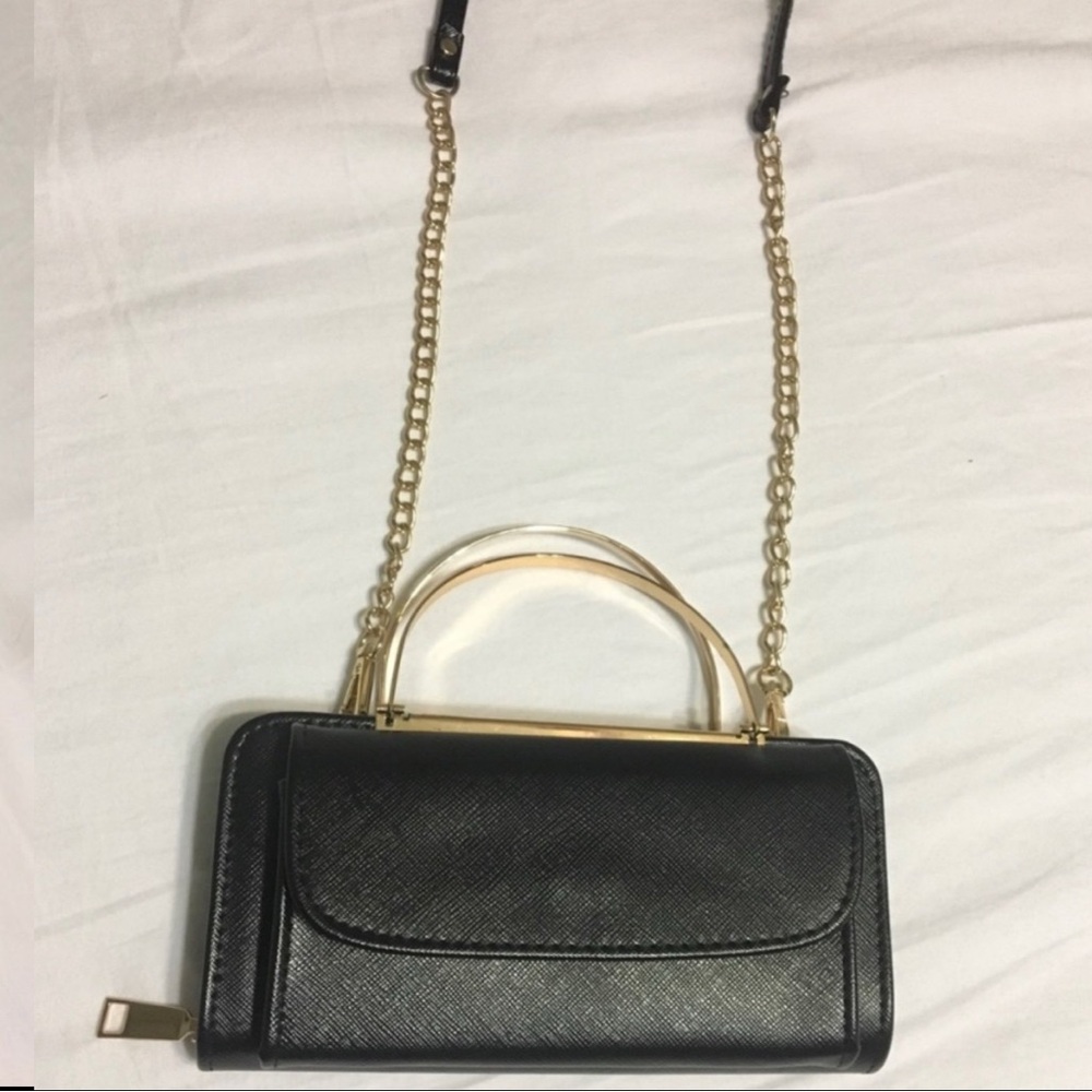 Black Women's Chain Handle Crossbody Bag - Unbranded